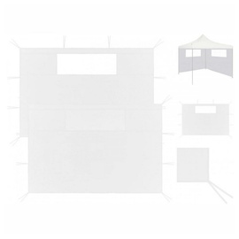 vidaXL Pavillon-Seitenwände mit Fenstern 2 Stk. Weiß