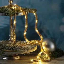 MARELIDA LED Solar Lichterkette Seil maritim Deko Kordel Tau 10m - 8 Funktionen/USB ...