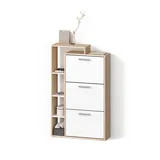 livinity® Ortello 80 x 128,3 x 24,2 cm mit 3 Schubladen / weiß