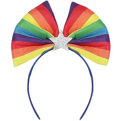 Regenbogen Haarreif mit Schleife für Damen - OS