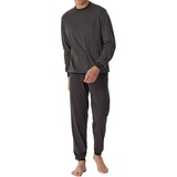 SCHIESSER Herren Schiesser Herren Schlafanzug Lang mit Bündchen - Nightwear Pyjamaset, Anthrazit, 56 EU
