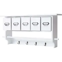 Mendler Wandgarderobe HWC-C49 Weiß