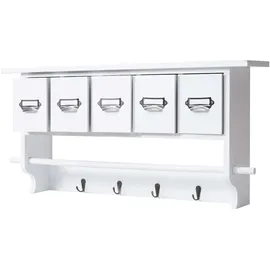 Mendler Wandgarderobe HWC-C49 Weiß