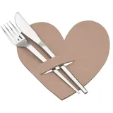 Bestecktasche Herz Filz beige