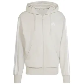 adidas Men's Essential Three Stripes French Terry Fullzip Hoodie, Wonder Alumina/White, XS
