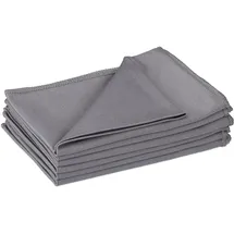 Relaxdays Mikrofasertücher 6er Set, 40x60, saugfähige Poliertücher Allzweckreinigung, waschbar, Küche, Bad & Auto, grau