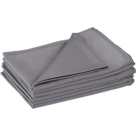 Relaxdays Mikrofasertücher 6er Set, 40x60, saugfähige Poliertücher Allzweckreinigung, waschbar, Küche, Bad & Auto, grau