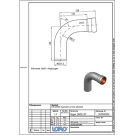 Loro Loro-x Bogen 00300.050X 87°, DN 50