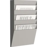 Paperflow Wandprospekthalter grau DIN A4 6 Fächer