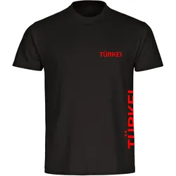 multifanshop Herren T-Shirt - Türkei - Brust & Seite - Druck rot - Männer