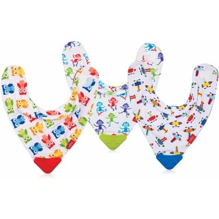 Nuby ID4290 Bandana Lätzchen mit Beißring, Sortiert