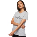Tommy Hilfiger Damen T-Shirt Heritage Rundhalsausschnitt, Grau (Light Grey Heather), XL