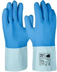 Fitzner Super Blue Latex-Chemikalienschutzhandschuh 6240-8 , 1 Karton = 72 Paar, Größe 8