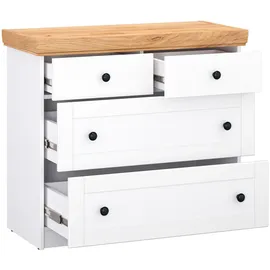 Homestyle4u Sideboard 92,3 x 82 x 41,8 cm Weiß