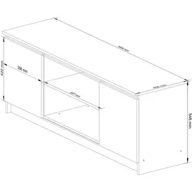 Akord TV-Lowboard 140 x 55 x 40 cm Erle Spanplatte