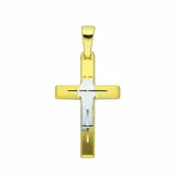 Kettenanhänger ADELIA ́S "Kreuzanhänger 585 Gold ( 14K )", silber, Schmuckanhänger, Damen, Gold, Kettenanhänger, Goldanhänger Kreuz