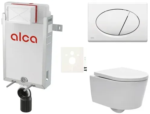 Alca Wand-WC Set für Einmauerung + SAT Brevis WC SIKOAW1