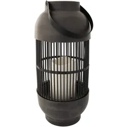 Deko Laterne mit LED Kerze 32,5 cm Braun solarbetrieb Henkellaterne