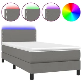 vidaXL Boxspringbett 100 x 200 cm Dunkelgrau