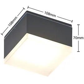 LINDBY Mathea LED-Außen-Deckenleuchte, eckig
