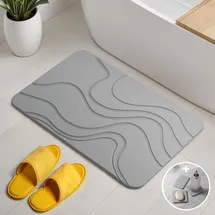 Björn&Schiller Badematte 60x39 cm Kieselgur Steinmatte Grau