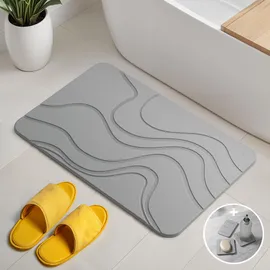 Björn&Schiller Badematte 60x39 cm Kieselgur Steinmatte Grau