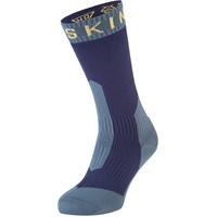 SealSkinz Unisex Extrem Kaltes Wasser Wasserdichte Socken – Mittellang, Blau/Gelb, L