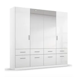 Rauch Kleiderschrank CELLE, Alpinweiß matt - Weiß Hochglanz - 181 x 197 cm - 4 Türen