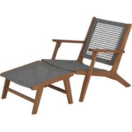 ACAMP Bangkok Relaxliege 200 x 70 x 90 cm Grau