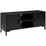 vidaXL TV-Schrank Schwarz 110x35x48 cm Massivholz Kiefer