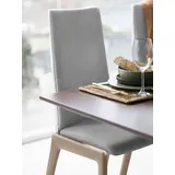 Polsterstuhl STRESSLESS "Laurel", grau (wild dove batick, eiche gekalkt), B:57cm H:105cm T:60cm, Leder BATICK: BATICK ist ein leicht korrigiertes, durchgefärbtes und genarbtes Möbelleder, bei dem die meisten Unebenheiten und Spuren in der Regel entfernt wurden., Stühle, Polsterstuhl, High Back, Größe L, mit abgerundeten Beinen in Eiche gekalkt