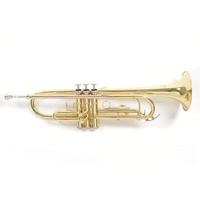 Roy Benson Bb-Trompete TR-101 (Professionell gestaltet mit ML Bohrung, mit Goldmessing Mundrohr, inklusive leichtem Rechtecketui, mit Rucksackgarnitur)