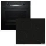 Bosch Schnellaufheizung Teleskopauszug + Induktionskochfeld PowerBoost 60cm - Schwarz