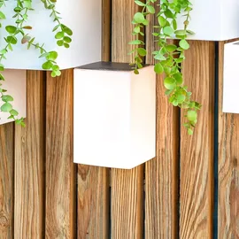 Newgarden Wally Quader-Wandlampe Kunststoff 12x12x18 cm Solar mit Dämmerungssensor weiß