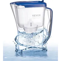 Vevor Wasserfilter Kanne 9 Tassen Glas Wasserfilterkrug 150L Wasserfiltersystem