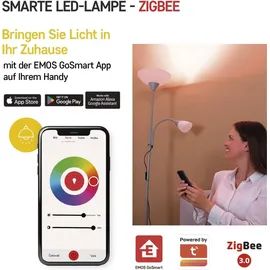 EMOS GoSmart - Smart Home RGB LED-Lampe Kerze mit App - E14 - dimmbar, mehrfarbig & Weißtöne - 470lm - sparsam, 4,8W (statt 40W Glühbirne) - 20 000 Stunden - ZigBee 4,8 W