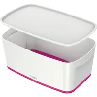 Leitz Aufbewahrungsbox MyBox klein mit Deckel weiß/pink Metallic, Kunststoff,