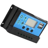 60A SolarLaderegler, Solar Ladegerät Controller, 12V 24V Solarladeregler, Auto Solarladeregler Solarpanel Batterieregler Duales USB-LCD-Display, Solarladeregler PWM-Controller (60A)