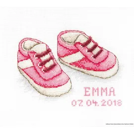 Luca-S B1139 Baby Schuhe Mädchen Kreuzstichset, Baumwolle, mehrfarbig, 12,5x8cm
