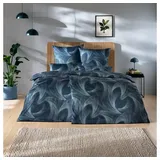 Estella Bettwäsche Lino 135 x 200 cm Satin Blau Navy