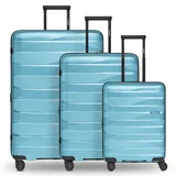 Bergpfeil Travel 4-Rollen Kofferset 3-tlg. mit Dehnfalte glacier blue metallic