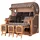 Mr. Deko Strandkorb Komplettset - bene living - Ammersee Grande XXL Teak - PE grau - Modell 505 - inkl. Liftersystem