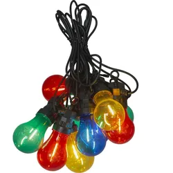 LED Garten Partylichterkette 10 bunte Filament LED Glühbirnen L: 4,05m outdoor