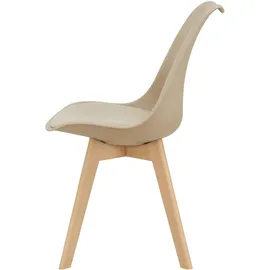 [en.casa] Esszimmerstuhl Fläten Kunstleder beige 4er Set