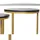 Mendler 2er-Set Beistelltisch HWC-K46, Kaffeetisch Nachttisch Loungetisch, Marmor-Optik MDF ~ schwarz-gold