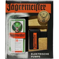 Jägermeister Kräuterlikör 35% Vol. 0,7 l in Geschenk Box mit elektrischer Pumpe