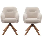 freiraum Armlehnstuhl Avola (2er-Set), (2er-Set) leinen-beige, 360° drehbar, Federkern - 57x87x65 (BxHxT) beige