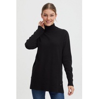 Oxmo Strickpullover OXRatina 21800097-ME Feinstrick-Rollkragenpullover in Schwarz | M