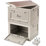 Xcase 2er-Set Aufbewahrungsboxen mit Deckel & MDF-Ablage, je 30l