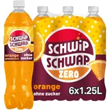 Schwip Schwap Zero Orange Geschmack, Erfrischungsgetränk mit Orangengeschmack in Flaschen, EINWEG (6 x 1.25 l)